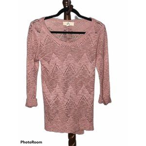 Pink Republic Women's S Mauve Scoop Neck 3/4 Sleeve Sweater EUC